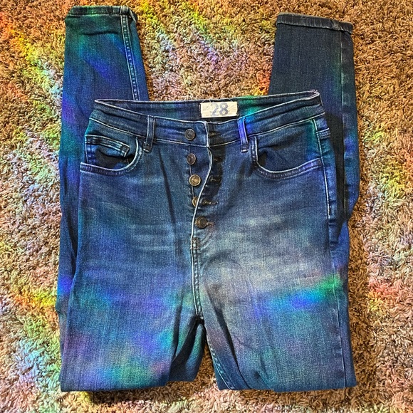 Free people dark distressed skinny jeans - Picture 2 of 4